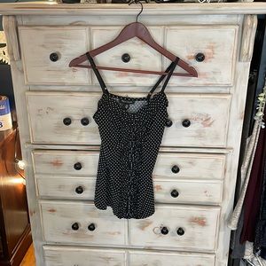 White House black market polka dot stretchy form fitting top size XS